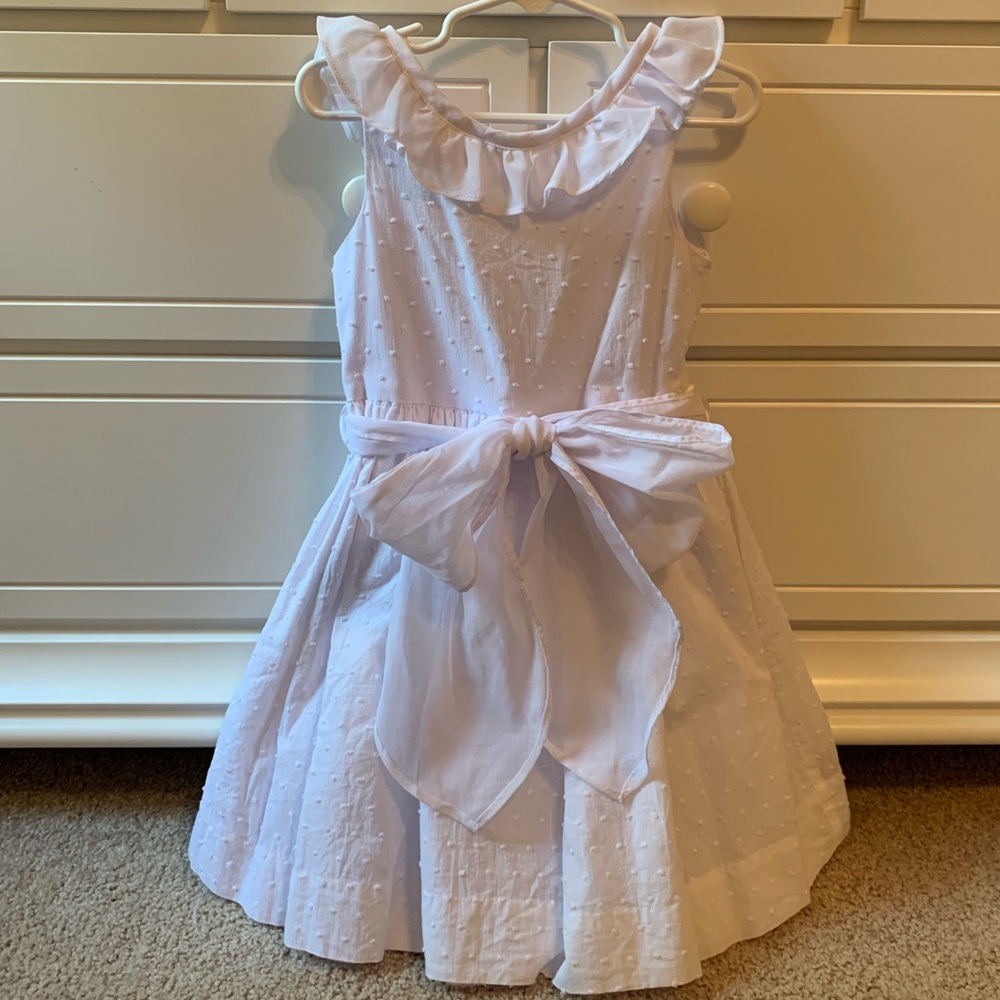 The Bailey Boys white Swiss dot ruffle dress size 5